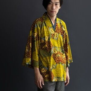 Sou sou Nagi Giban men’s unisex kimono top made in Japan and printed Kyoto XL